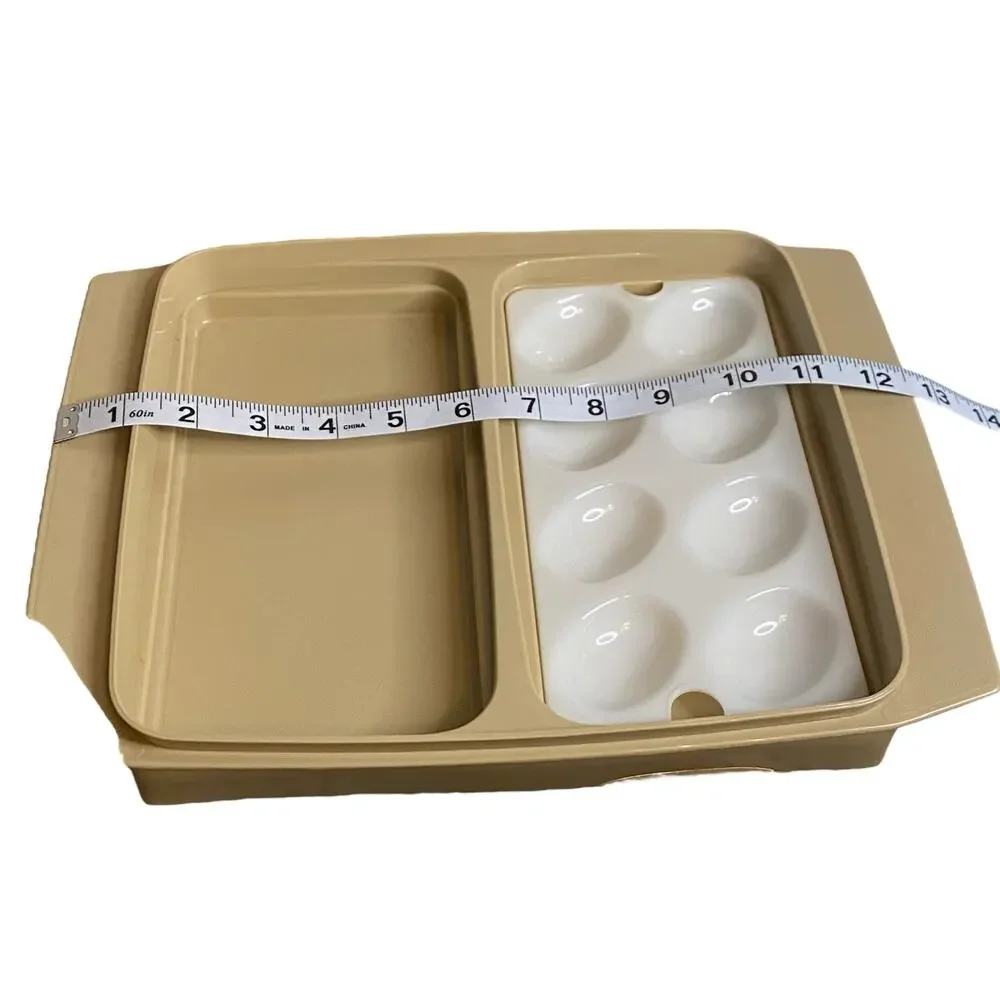 Vintage 70's Tupperwear  Beige Container for Deviled Eggs with ONE egg insert